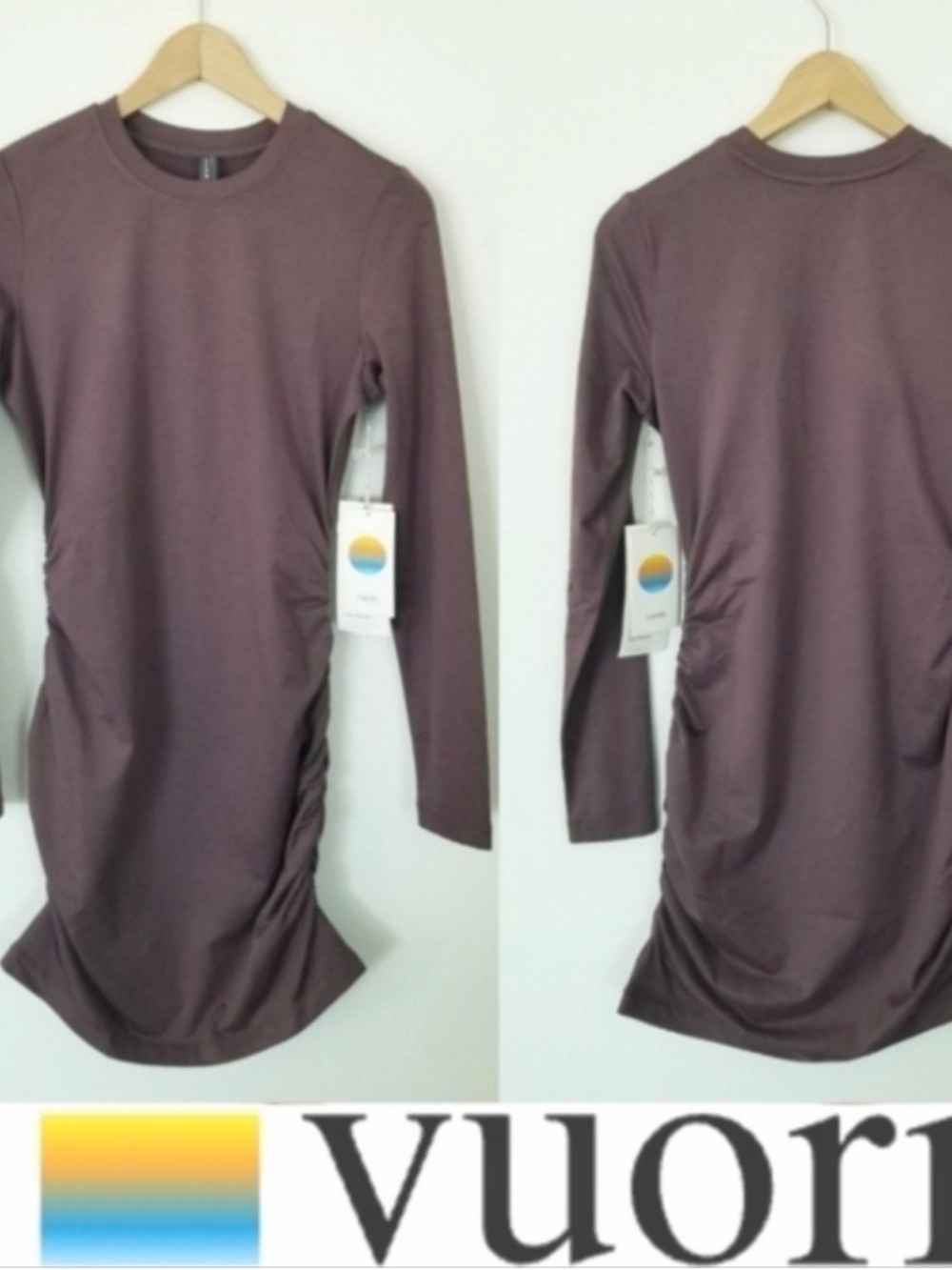 Vuori Long Sleeve Halo Essential Dress wine heather size M - Picture 2 of 5